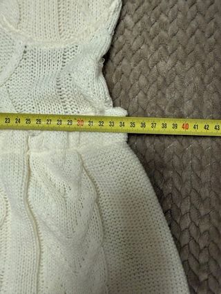 Vestido de punto crema  con tul