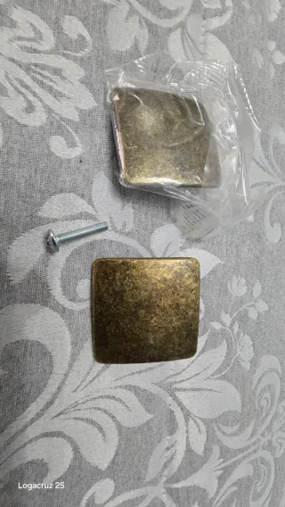 Tiradores cuadrados vintage bronce 4 cm