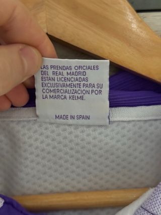 Camiseta Real Madrid Kelme Blanca y Morada 97/98