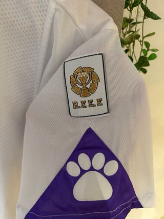 Camiseta Real Madrid Kelme Blanca y Morada 97/98