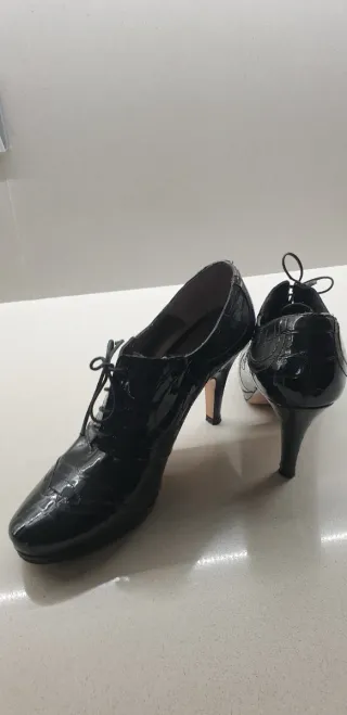Zapatos Pierre Balmain Piel Charol Negro Tacon