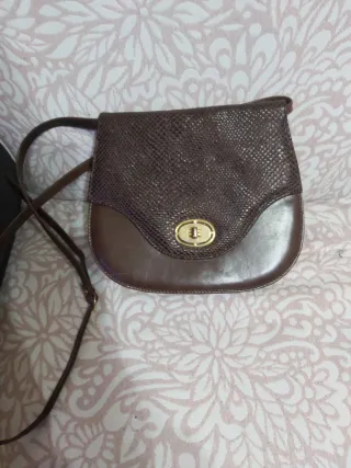 Bolso piel marrón serpiente