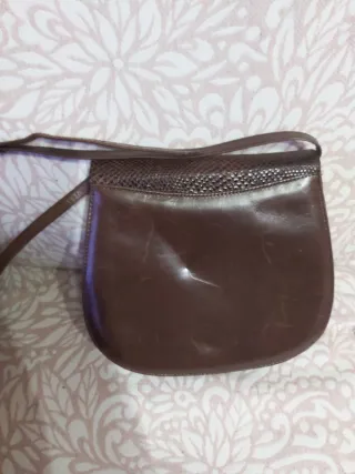 Bolso piel marrón serpiente
