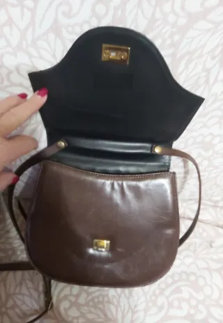 Bolso piel marrón serpiente