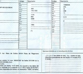 Caballete Yamaha Special 250 101995