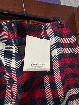 Falda cuadros roja y azul