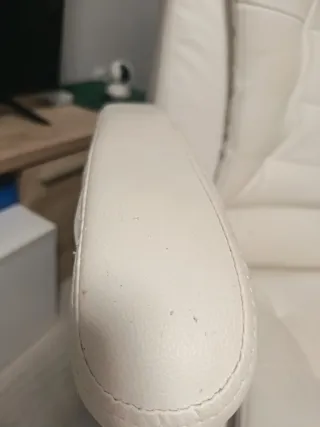 Silla de escritorio polipiel blanco hueso