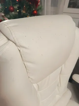 Silla de escritorio polipiel blanco hueso