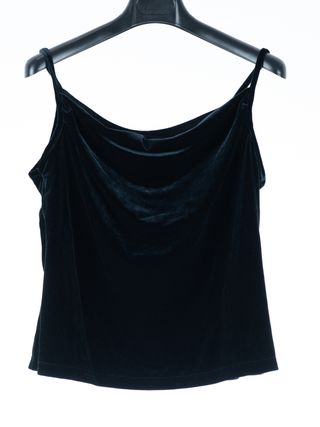 Top tirantes terciopelo negro talla 44-46