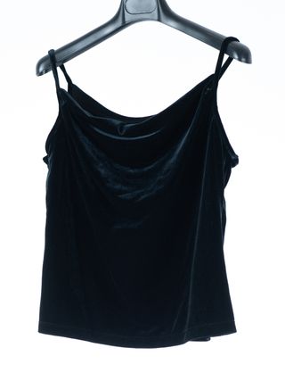 Top tirantes terciopelo negro talla 44-46