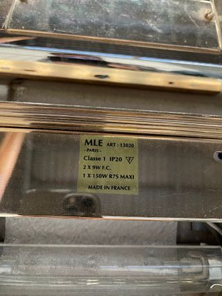 Aplique de pared dorado metal