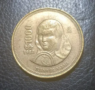 Moneda 1000 Pesos Mexicanos 1988 Juana de Asbaje