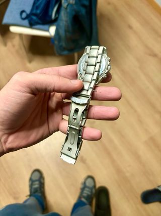 Reloj Cronógrafo Naranja y Plata