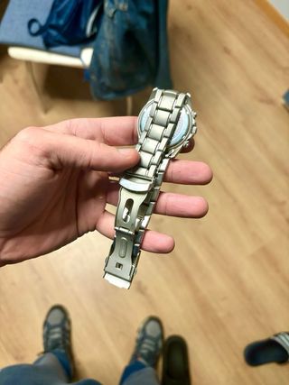 Reloj Cronógrafo Naranja y Plata