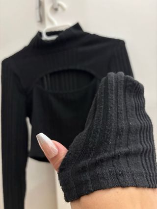 Top negro Shein escote talla S