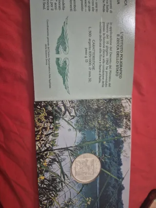 Moneda 500 Liras Plata 835 Italia 1992