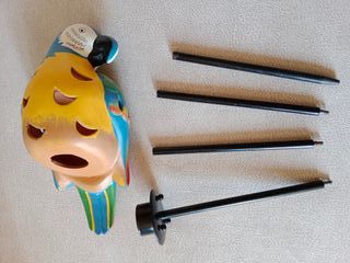 Portavelas decorativo de cerámica para jardinera.