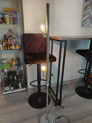 Lámpara de pie vintage plateada