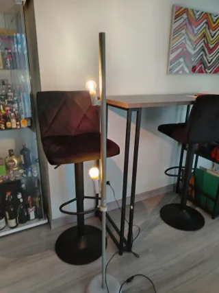 Lámpara de pie vintage plateada