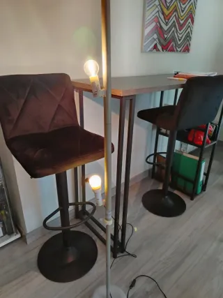 Lámpara de pie vintage plateada