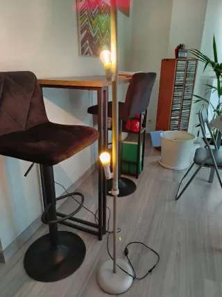 Lámpara de pie vintage plateada