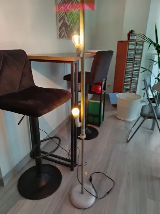 Lámpara de pie vintage plateada