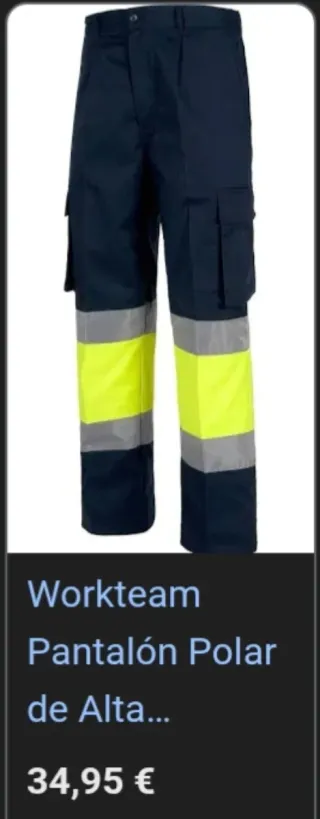 Pantalón de trabajo Workteam reflectante