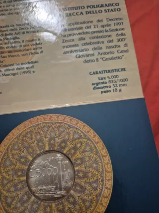 Moneta 5000 Lire Argento 835