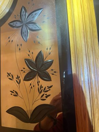 Puerta madera roble con cristales tallados