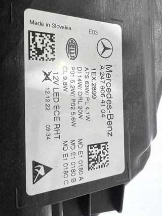 Faro LED Multibeam  para Mercedes Benz GLA (W247)