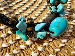 Pulsera estilo étnico turquesa y marrón