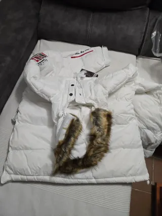Parka Geographical Norway Blanca Talla XXL