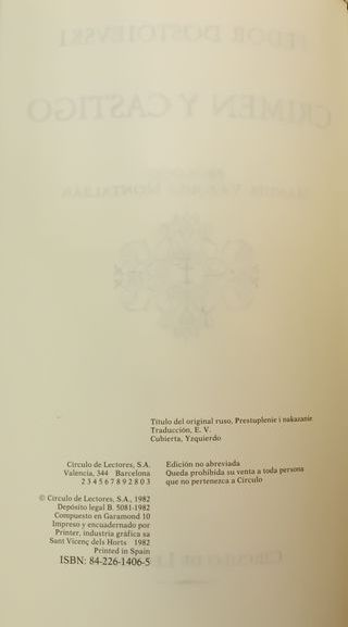Crimen y castigo - Fedor Dostoievski