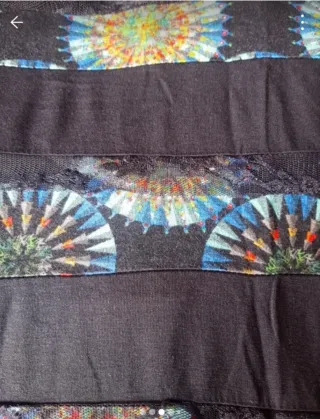 Vestido Desigual Negro Multicolor