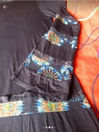 Vestido Desigual Negro Multicolor