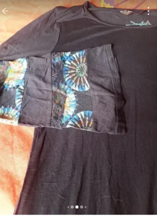 Vestido Desigual Negro Multicolor