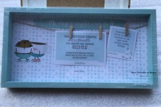 Portafoto Lovely Story in legno blu nuovo