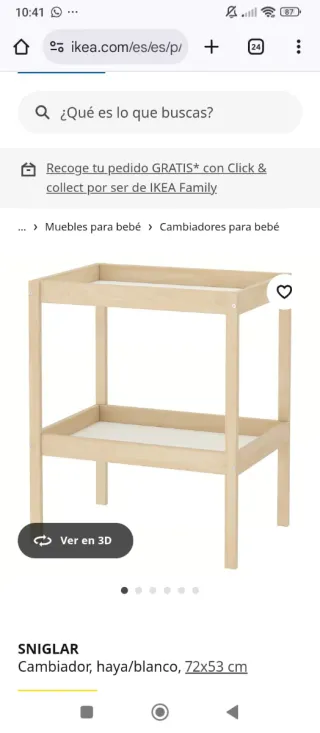 Conjunto trona evolutiva madera+cambiador Ikea