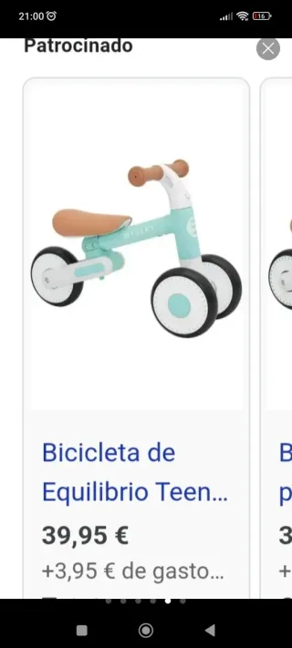 Bicicleta correpasillos infantil
