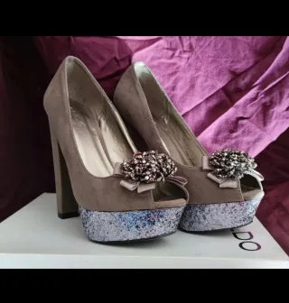 Zapatos ALDO tacón plataforma glitter