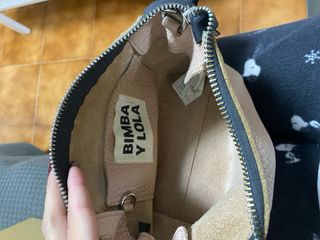 Bolso Bimba y Lola piel beige/rosa