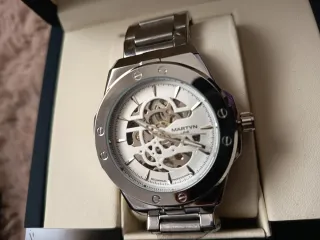 Reloj Martyn Line Mecánico Esqueleto Plata