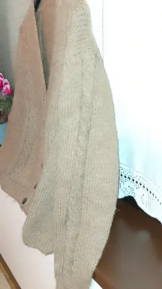 Maglione lana beige/marrone