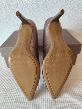 Salón stiletto piel Martinelli oro/plata