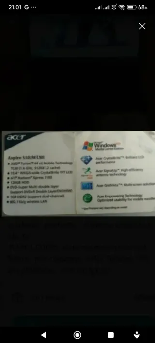 Portátil Acer Negro/Plateado