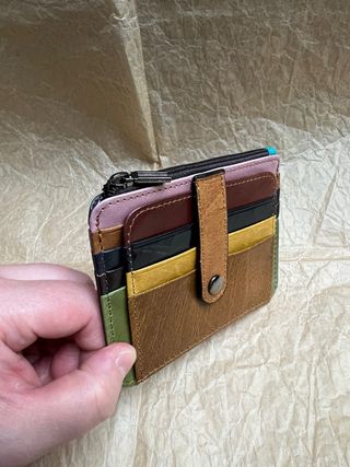 Portacarte in vera pelle multicolore