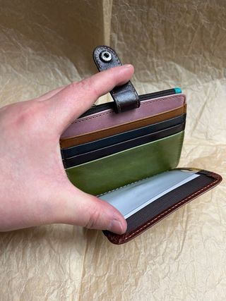 Portacarte in vera pelle multicolore