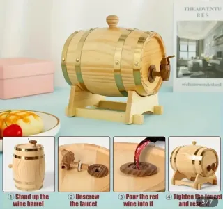 Barril Vino Madera 3L con Grifo