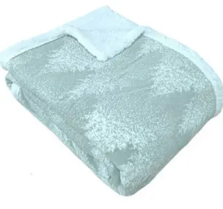 Manta borreguillo verde y blanco