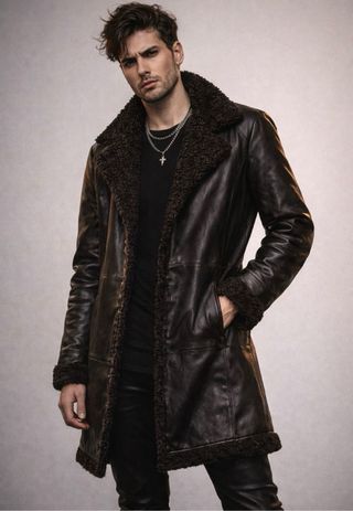 Abrigo largo piel e interior borreguillo (Unisex)